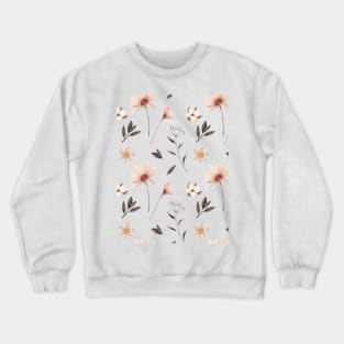 Hand painted watercolor floral pattern - Peach tones Crewneck Sweatshirt